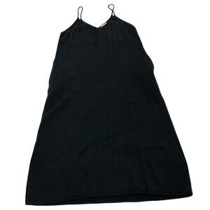 Mod Ref Dress‎ Womens Small Black Knit V Neck Midi Pockets